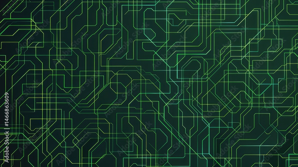 Green and yellow digital grid with glowing lines. Futuristic technology background for design and innovation. Digital artwork of glowing light electric circuit or motherboard with green color. AIG51. Green and yellow digital grid with glowing lines. Futuristic technology background for design and innovation. Digital artwork of glowing light electric circuit or motherboard with green color. AIG51.