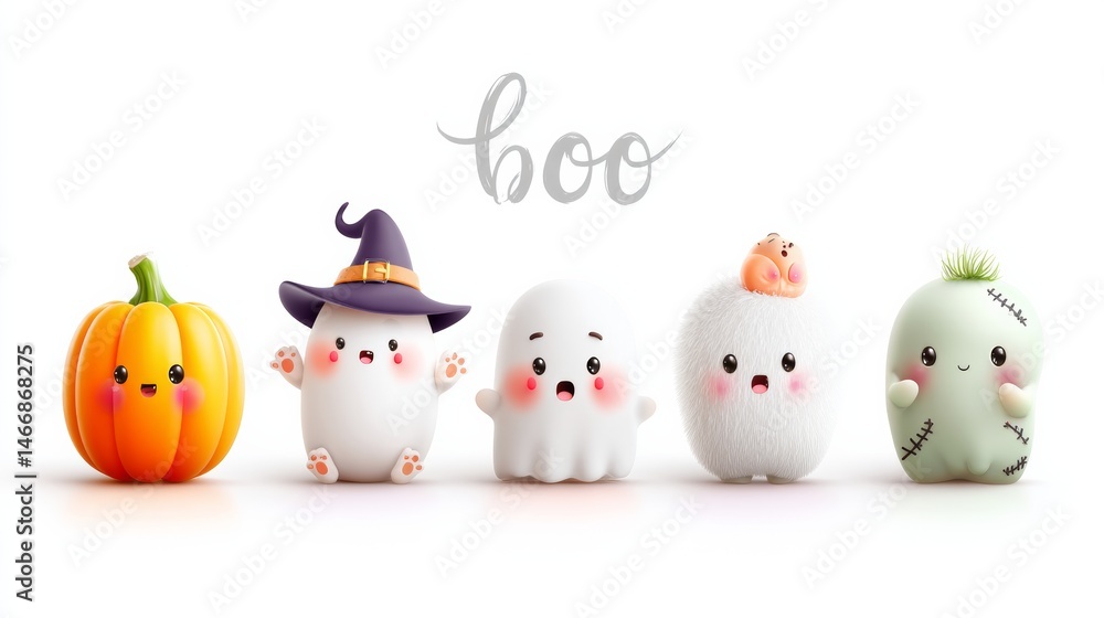 Happy Halloween cute monsters Happy Halloween cute monsters