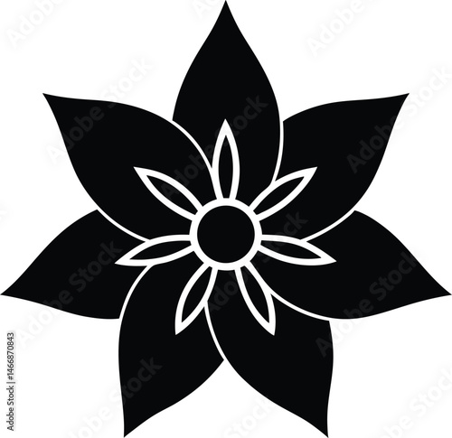 Wallpaper Mural Columbine Flower Icon Silhouette Vector Illustration Torontodigital.ca