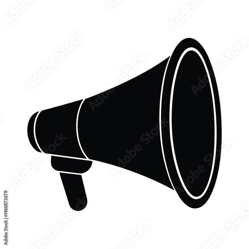 Megaphone Cone Vector Silhouette