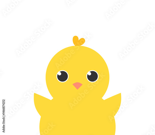 Obraz na płótnie Cute Easter chick isolated on white background. Yellow baby chicken. PNG illustration on transparent background. w salonie