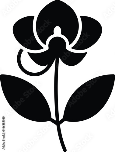 Sweet Pea Flower Icon Silhouette Vector Illustration