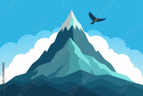craggy mountain peak above cloud cover with a lone 
