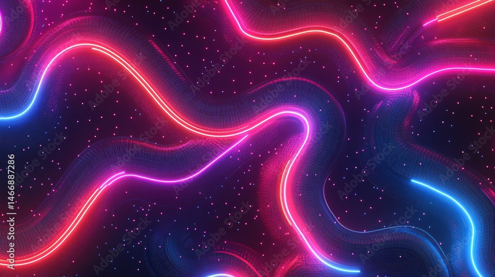 Obraz premium neon data network pattern minimal background