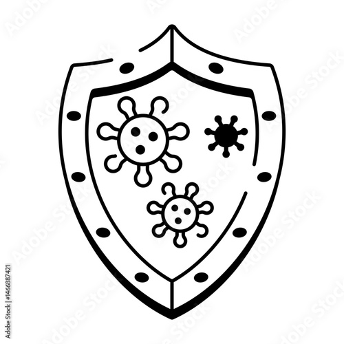 An icon of the immune system designed in doodle style
