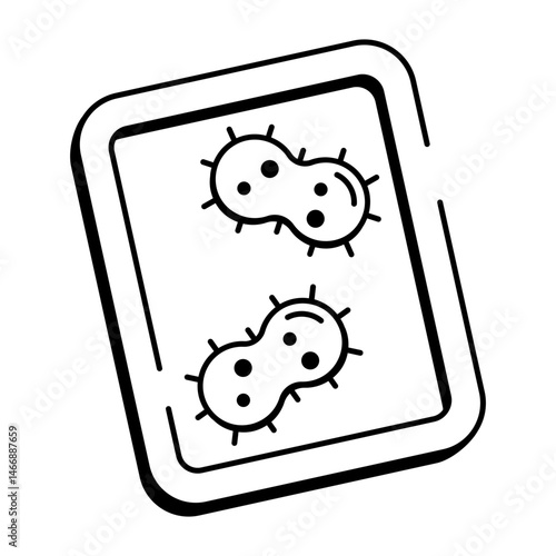 A hand drawn style icon illustrating a microorganism structure