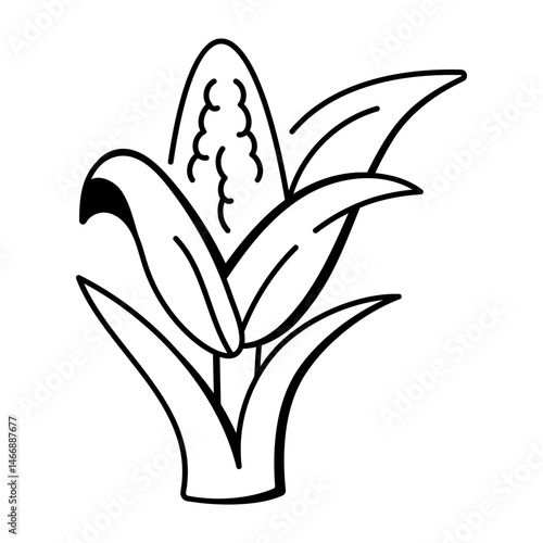 A sketchy style icon showing gmo corn
