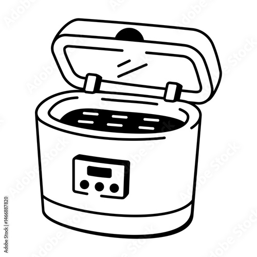  A hand drawn style icon illustrating ultrasonic cleaner device
