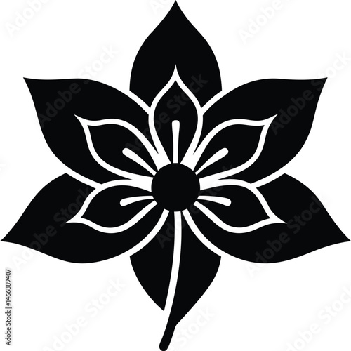 Wild Ginger Flower Icon Silhouette Vector Illustration