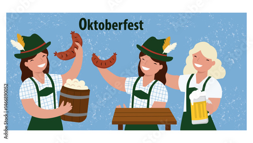 Oktoberfest Vector Banner Illustration Set - Festive German Beer Festival Graphics-04