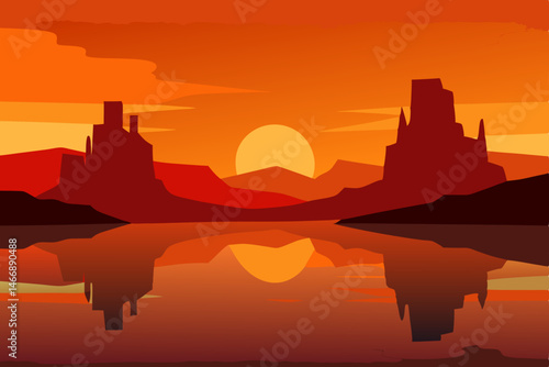 desert sunset reflecting on ancient sandstone form.svg