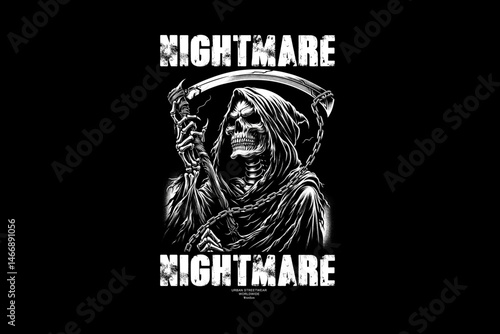 Dark art graphic tee design streetwear style modern scary tee design