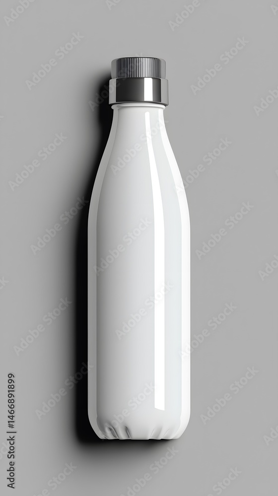 White Matte Reusable Water Bottle Mockup White Matte Reusable Water Bottle Mockup