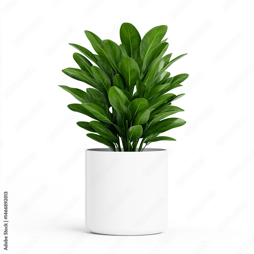 Fototapeta premium Indoor Plant in White Pot Mockup