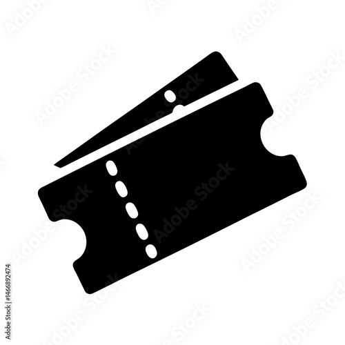 Black silhouette icon showing two tickets stacked on top of each other