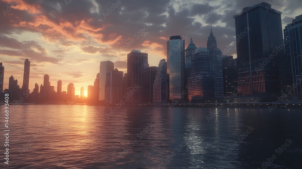 Fototapeta premium Seaside Urban View With Blue Sky Above High Resolution Picture