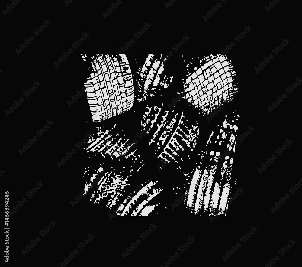 Seamless Tire Tread Vector Set — Grunge Rubber Tracks and Wavy Patterns for Automotive, Truck, and Motorcycle Design Elements Seamless Tire Tread Vector Set — Grunge Rubber Tracks and Wavy Patterns for Automotive, Truck, and Motorcycle Design Elements