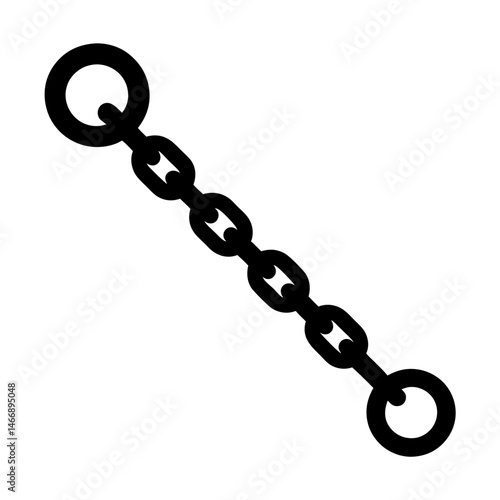 Simple black chain with circles at each end vector illustration