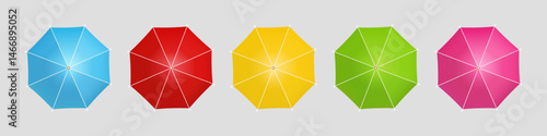 Colorful beach or rain umbrella on a white background. Vector icon.