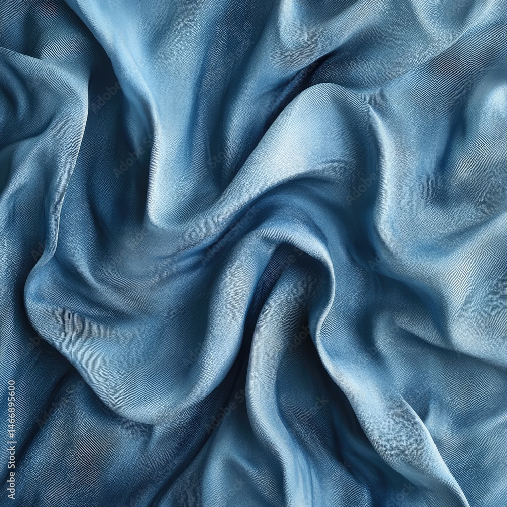 Obraz premium Draped, textured blue fabric with subtle sheen