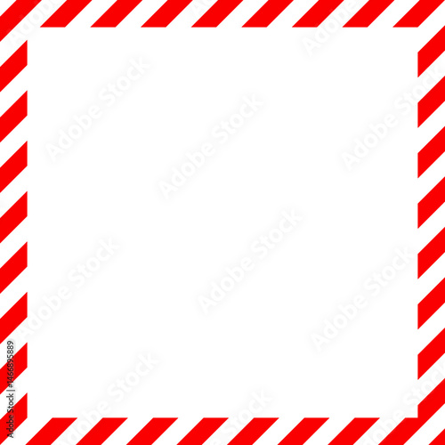 Square Christmas Striped Border Decorative Frame Vector Illustration