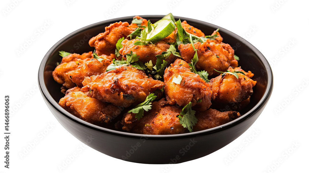 Fototapeta premium Crispy Chicken 65 Indian Recipe Delicious Images isolated on transparent background