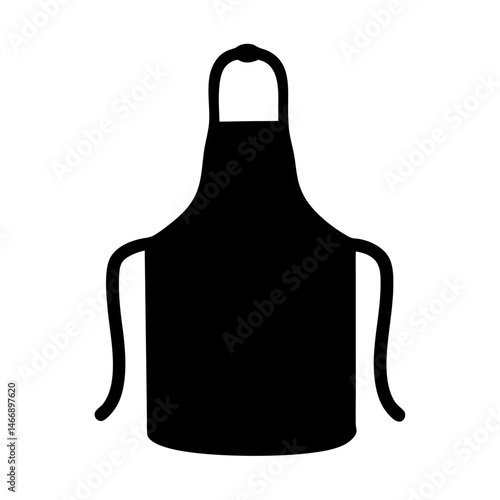 Isolated black apron illustration, ideal for cooking, baking, or art protection
