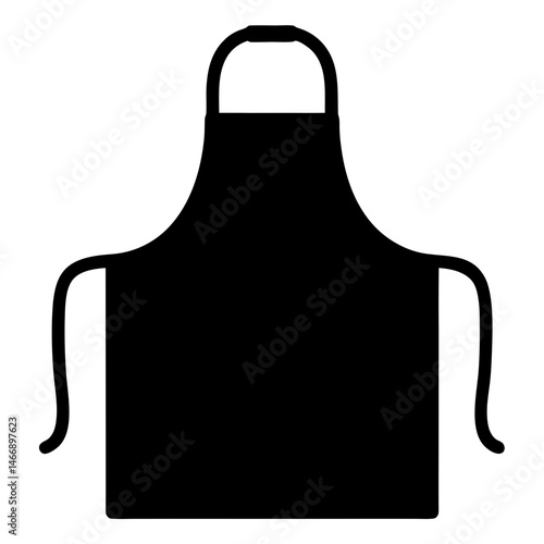 Simple black apron for cooking and cleaning protection in the kitchen