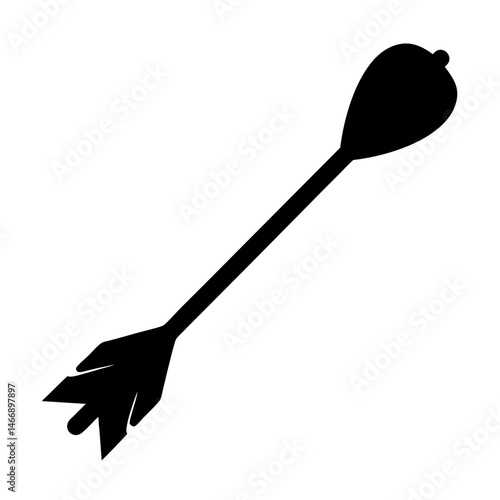 Bold Black and White Vector Illustration of an Arrow with Fletching