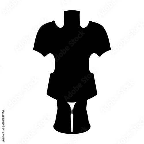 Silhouette of historical roman or medieval style armor, full body protection