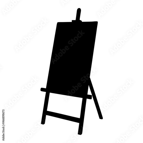 Black silhouette of an artist's easel for painting and drawing purposes