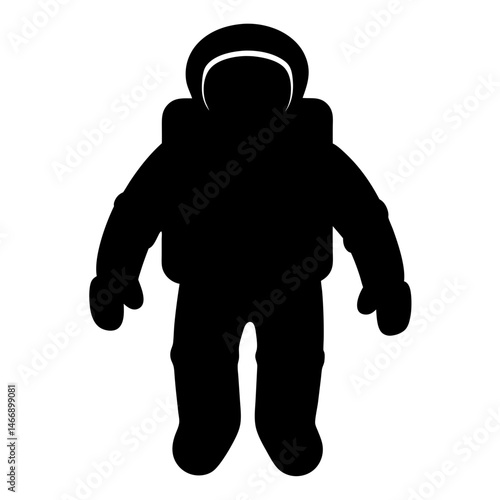 Silhouette of a lone astronaut in a spacesuit, floating in space