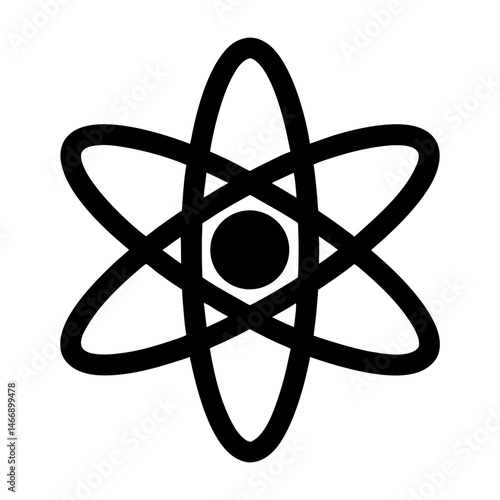 Stylized Atom Symbol Representing Physics, Science, Energy, or Nuclear Power