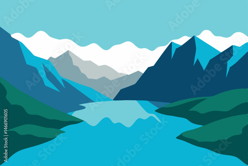 high altitude alpine lake with still waters