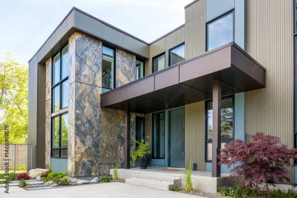 custom made wallpaper toronto digitalUltra-modern vertical siding with slate rock cladding --ar 3:2 --v 7 Job ID: 066e79f9-a64d-4f11-829a-a37312d2ad80