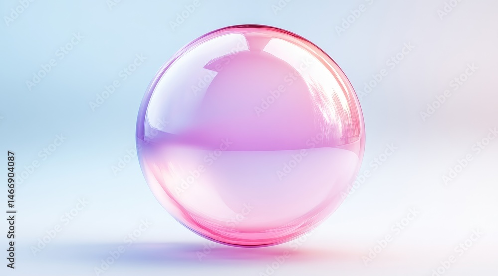 Pink translucent sphere on light background Pink translucent sphere on light background