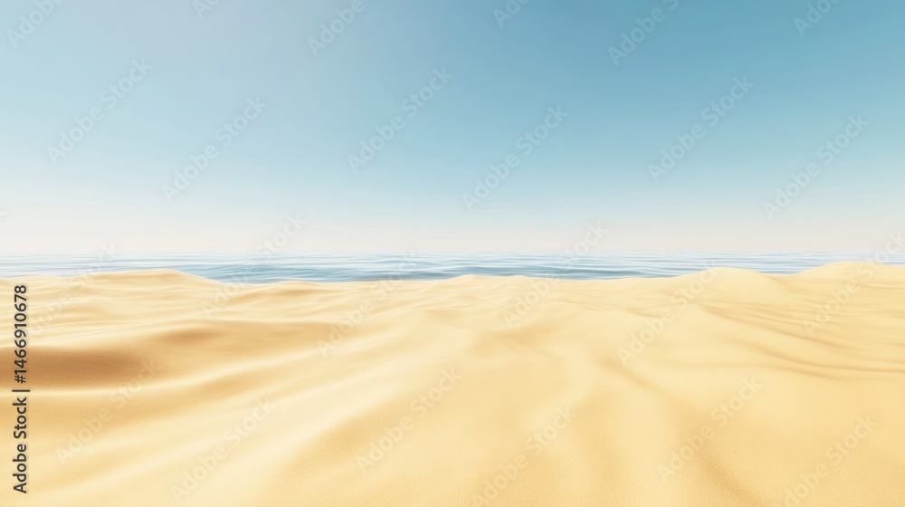 Naklejka premium Summer Beach Paradise: Golden Sands and Azure Waters