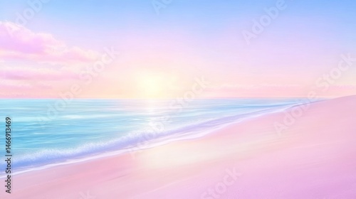 Pastel Paradise: Serene Sunset Beachscape