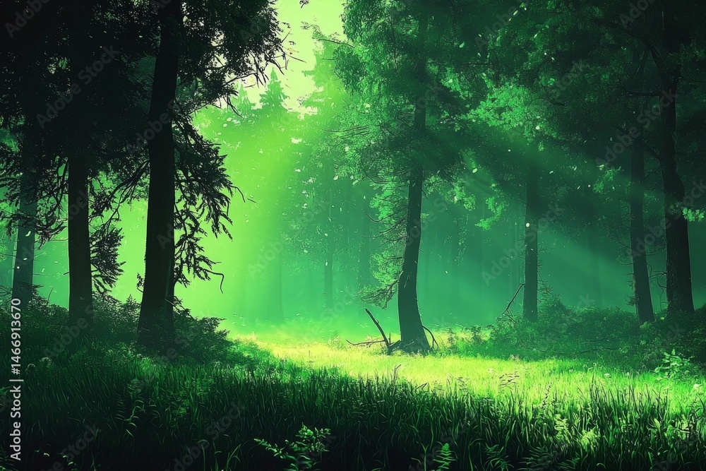 Obraz premium Peaceful Nature Digital Illustrations