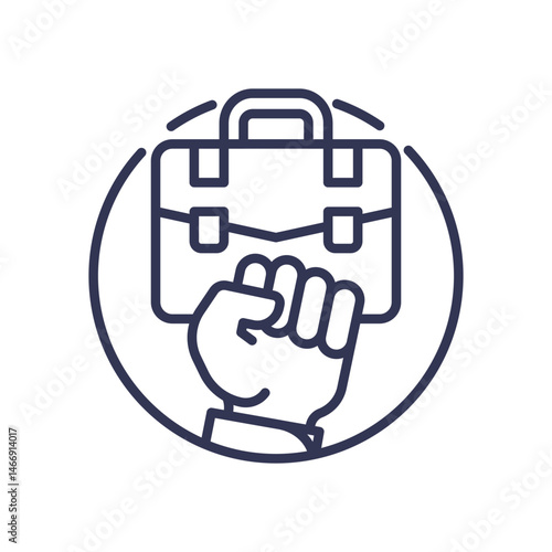 A hand holding a briefcase symbolizes empowered stewardship and responsibility.