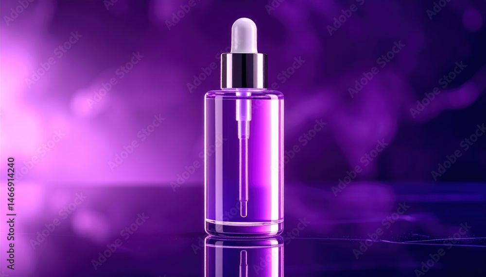 Purple Serum in Glass Bottle with Dropper Purple Serum in Glass Bottle with Dropper