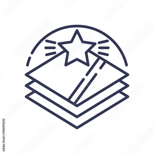 Layered sheets with a star symbolize excellence in layered specialization.