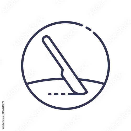 Scalpel icon symbolizing surgical procedures and precision.