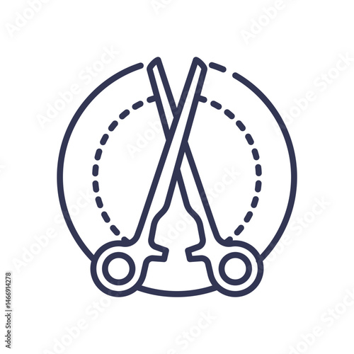 Illustration of crossed surgical scissors symbolizing precision in medical procedures.