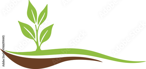 Illustration of simple sprouting seed isolated