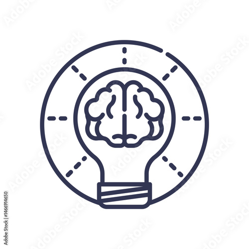 Brain inside a light bulb symbolizes reduced cognition and mental clarity.