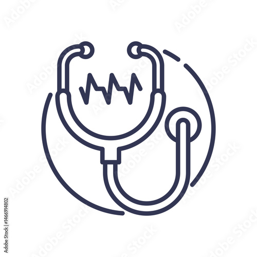 Stethoscope icon symbolizes health screening and assurance.