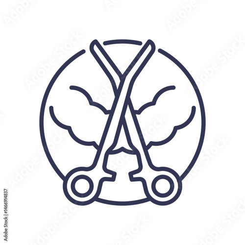 Crossed surgical scissors over a brain symbolize surgical intervention.