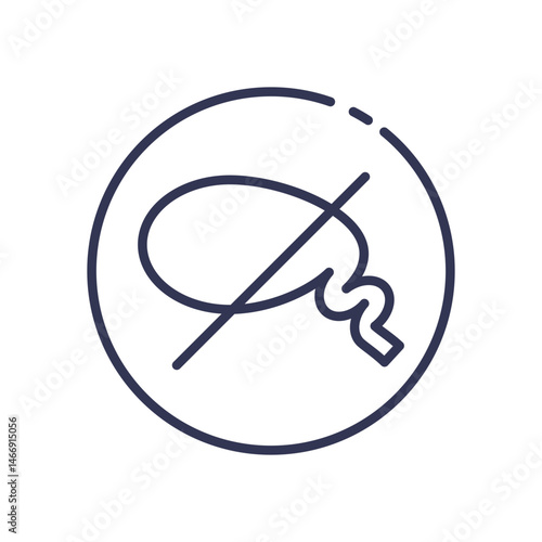 A speech bubble crossed out, symbolizing silence or absence of communication.