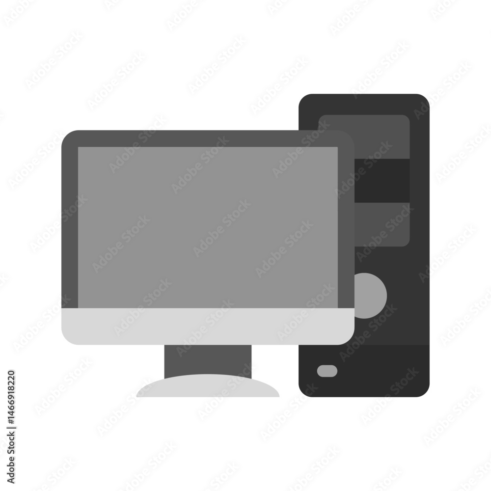 Desktop Computer icon vector image. Suitable for mobile apps, web apps and print media. Desktop Computer icon vector image. Suitable for mobile apps, web apps and print media.